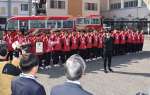 全国準優勝を報告する神村学園イレブン＝１４日、いちき串木野市の同校