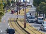 事故があった交差点＝１４日、鹿児島市鴨池１丁目