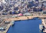 新総合体育館建設予定地のドルフィンポート跡地。現在、サーカス会場となっている＝１月１０日