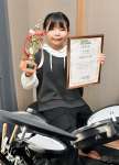 電子ドラムの全国大会でグランプリに輝いた馬場園珠光さん＝薩摩川内市