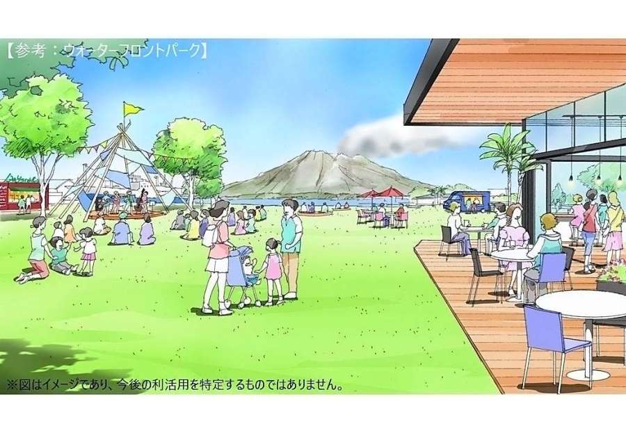 聞き取り調査での提案を基にした本港区緑地のイメージ図。今後の利活用を特定するものではない（鹿児島県提供）