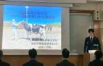 プロジェクト発表する鹿児島県立農業大学校の武井宏樹さん＝東京都（同校提供）