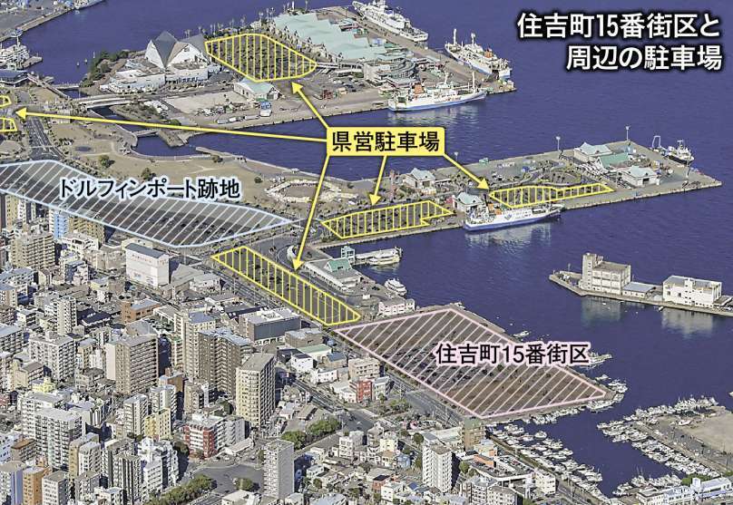 鹿児島市住吉町１５番街区周辺の県営駐車場