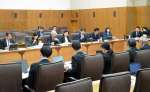 新総合体育館整備計画を集中審査する鹿児島県議会文教観光委員会＝１３日、県議会