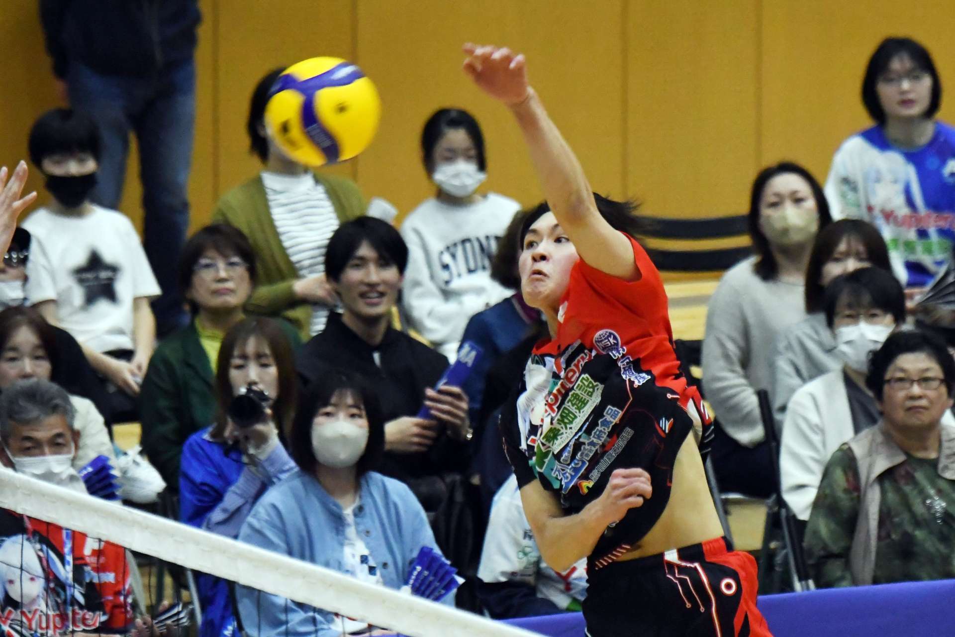 第２セット、スパイクを決めるＦ鹿児島の石井＝Ｆアリーナいちき串木野