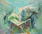 絹谷幸二「蒼の間隙」１９６６、油彩、カンバス、１３０．３×１６２．１センチ