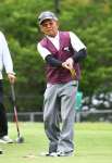 決定戦を制し総合優勝した田島利陽（樋脇１）＝樋脇グラウンド・ゴルフ場