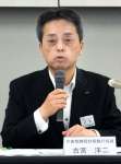 ２０２５年３月期連結決算を発表するＪＲ九州の古宮洋二社長＝９日、福岡市の同社