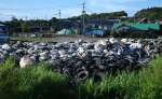 産廃が積み上がる現場＝１１日、南種子町中之上