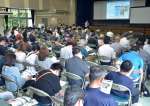 八重山周辺での風力発電計画に関する住民説明会＝６月、鹿児島市の郡山公民館