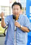 演説する立憲民主党の枝野幸男最高顧問＝１０日、霧島市国分府中町