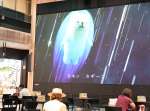 〈カギンヨキーン、ヨキンカギーン♪〉オリジナルキャラクターのしろどんが宇宙を飛ぶ鹿児島銀行のＣＭ＝鹿児島市金生町のよかど鹿児島