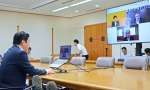 トカラ列島近海の群発地震を受け開かれる災害対応協議＝１４日、鹿児島県庁