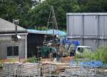 自衛隊宿舎の建設地と周囲で行われるボーリング調査＝１８日、西之表市西之表