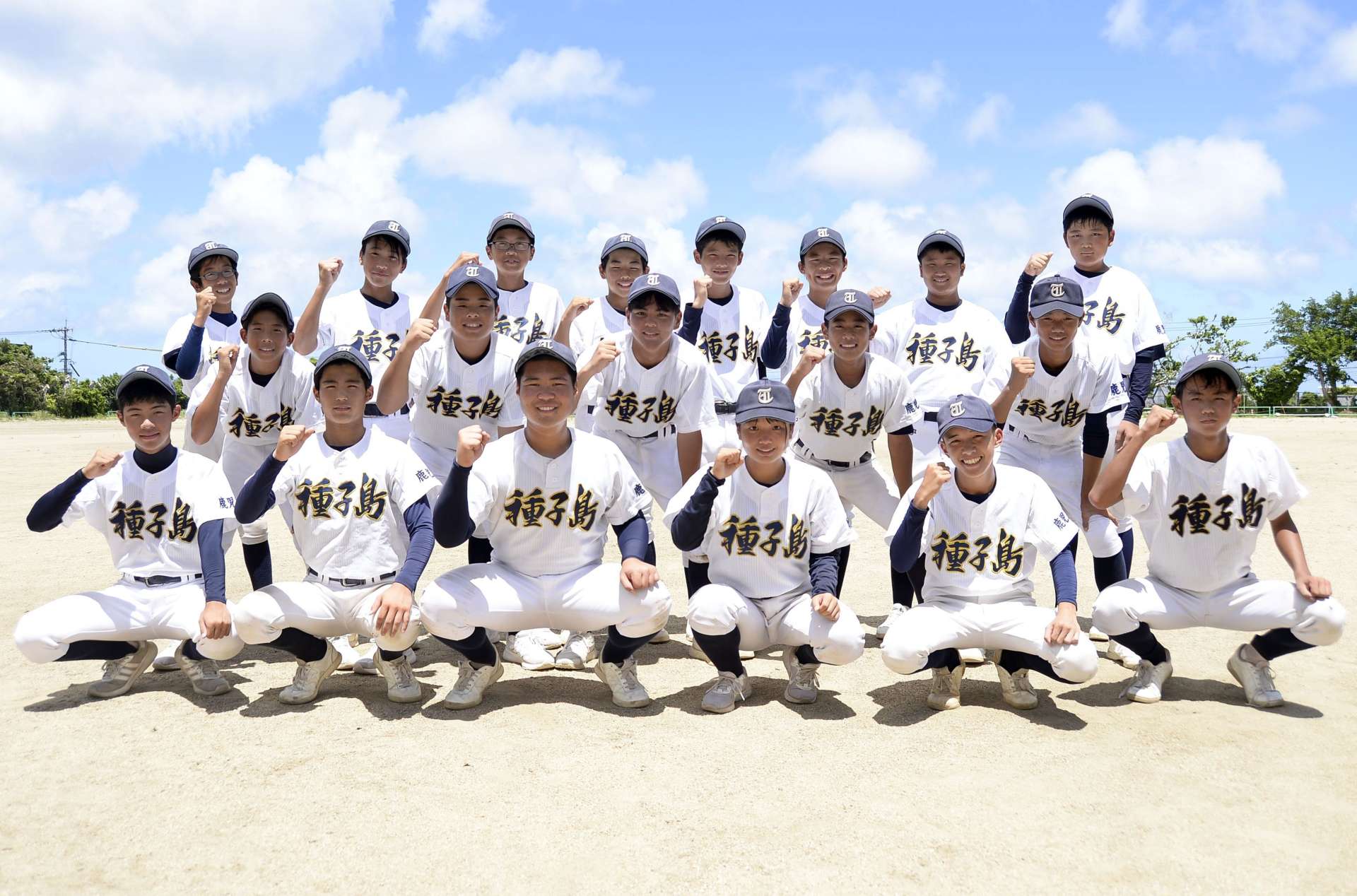 九州大会に向け意気込む軟式野球部員＝７月３０日、西之表市の種子島中学校