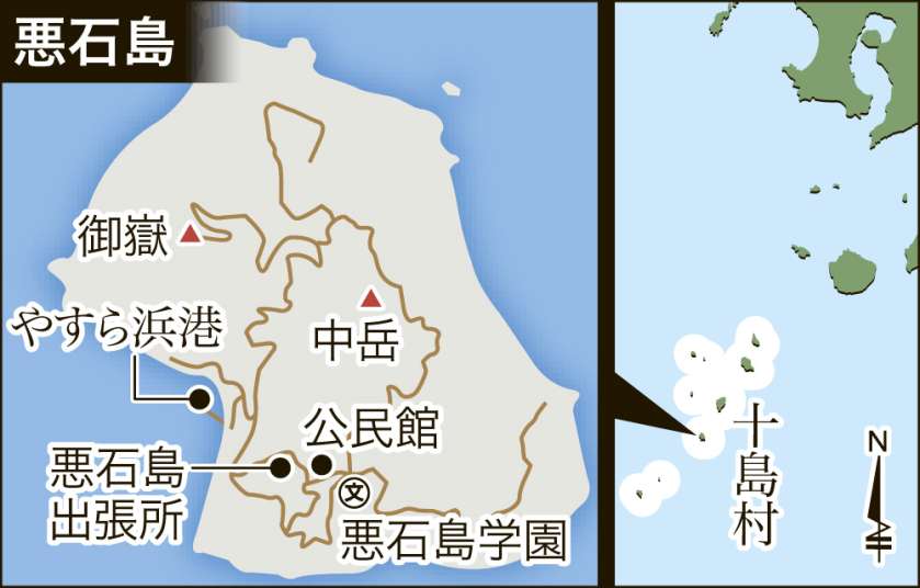 悪石島島内の施設の場所などが一目で分かる地図を見る