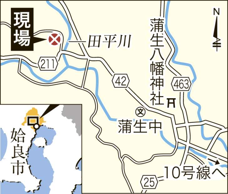 土砂崩れがあった現場の位置を地図で確認