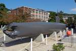 真珠湾から引き揚げられ、広島県江田島市の海上自衛隊第１術科学校に展示されている特殊潜航艇（２０１４年撮影）