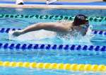 男子１００メートルバタフライ決勝で５位に入った西小野友靖（鹿情報）＝広島県ひろしんビッグウェーブ