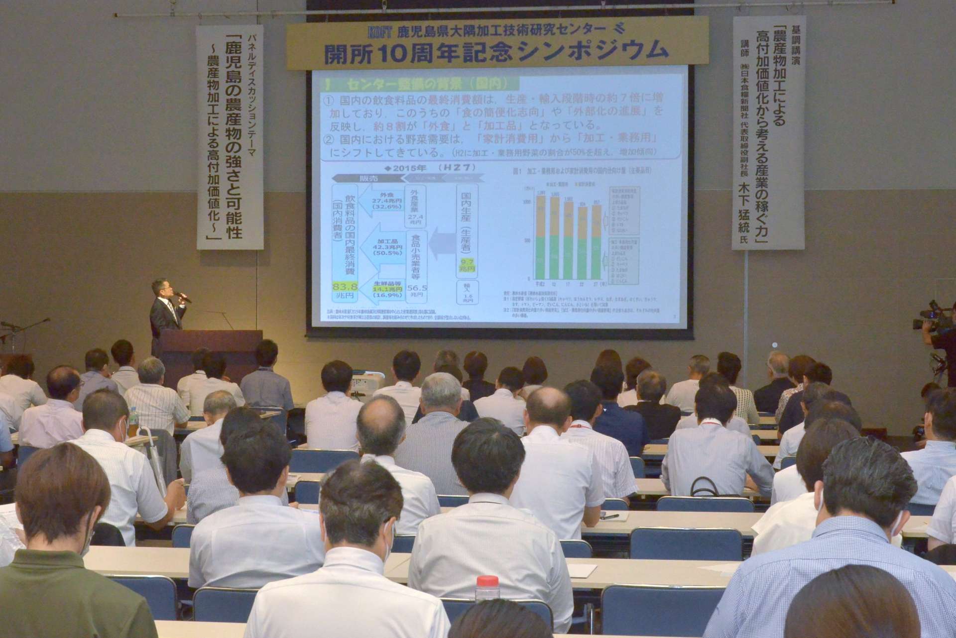 鹿児島県大隅加工技術研究センター開所１０周年記念シンポジウム＝２０日、鹿児島市のカクイックス交流センター