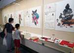 遺跡を擬人化した「いせキャラ」を紹介する企画展＝鹿児島市下福元町のかごしま考古歴史館