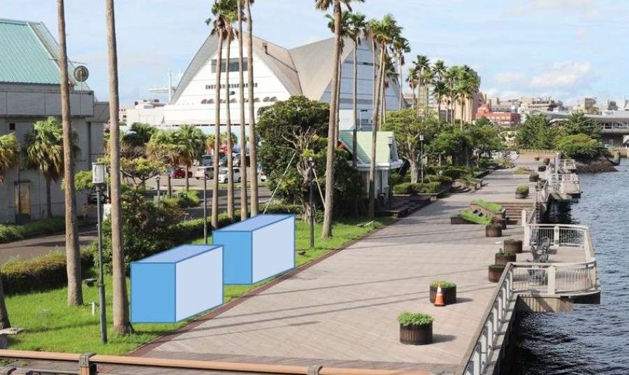 コンテナハウスを活用した事業イメージ図（鹿児島県提供）