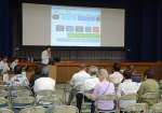 八重山周辺での風力発電計画に関する住民説明会＝３０日、鹿児島市の郡山公民館