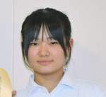 全日本中学生水の作文コンクール最優秀賞に輝いた大峯果林さん＝都城市妻ケ丘町の都城泉ケ丘高校付属中学校