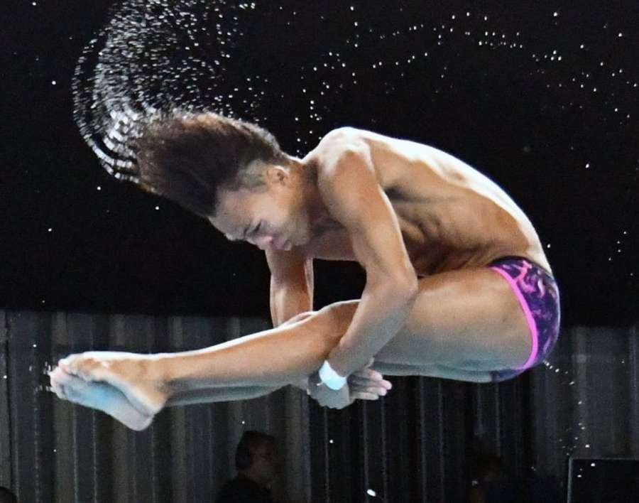 少年男子板飛び込みで１３位だった鹿児島の久保彪＝インフロニア草津アクアティクスセンター