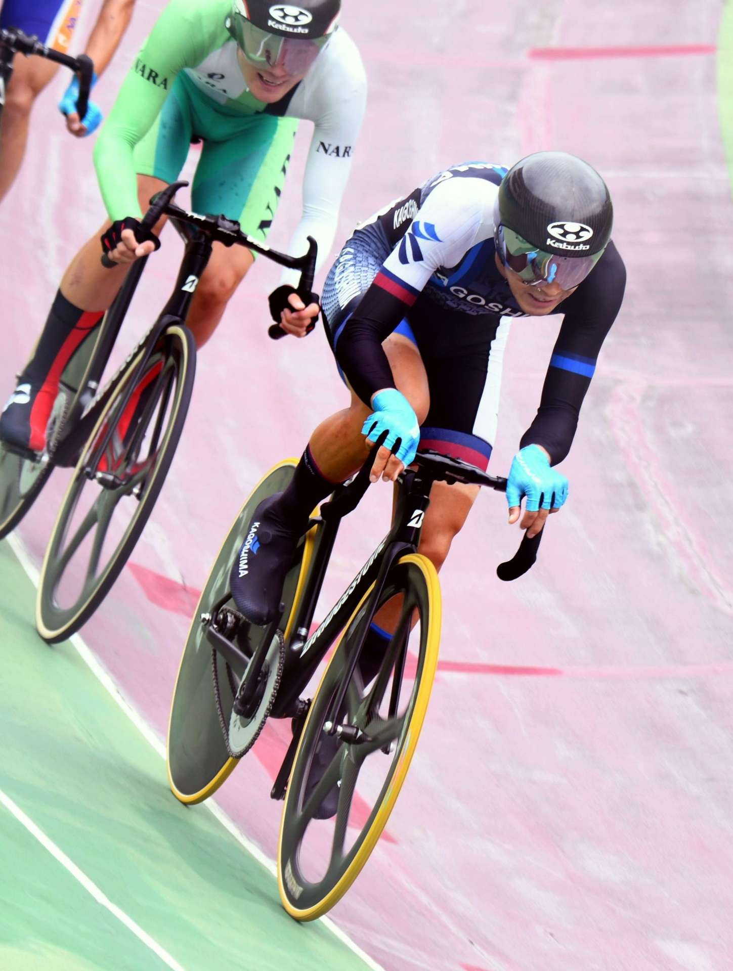男子Ａポイントレースで７位入賞した鹿児島・冨尾大地（シマノレーシング）＝京都向日町競輪場