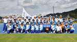 健闘を誓う鹿児島県選手団＝平和堂げんきっこフィールド