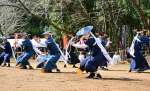多様な舞いが披露される金吾様踊り＝５日、さつま町中津川の大石神社