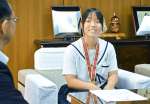 優勝報告をする田中望晴さん＝都城市姫城町の市役所