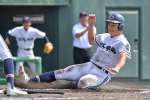 ６回表出水中央無死二塁、代打・坂元瑶の中前打で二走先立が生還＝平和リース