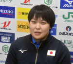 パリ五輪への意気込みを語る高山莉加＝味の素ナショナルトレーニングセンター