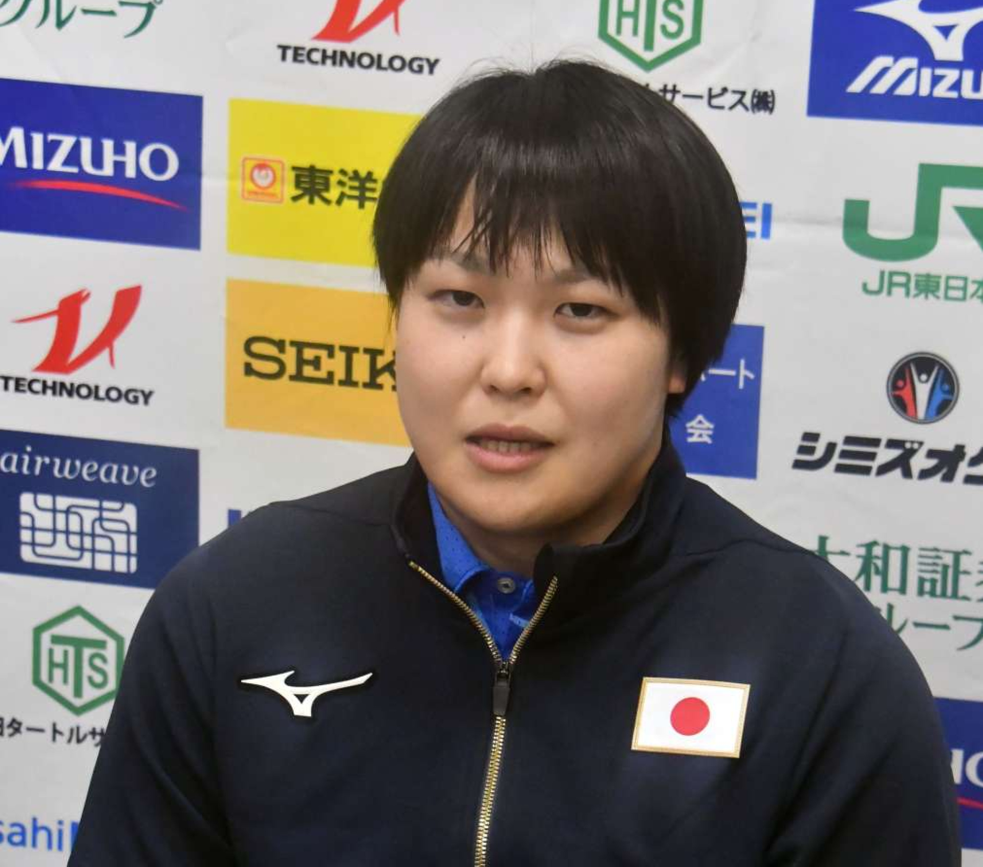 パリ五輪への意気込みを語る高山莉加＝味の素ナショナルトレーニングセンター