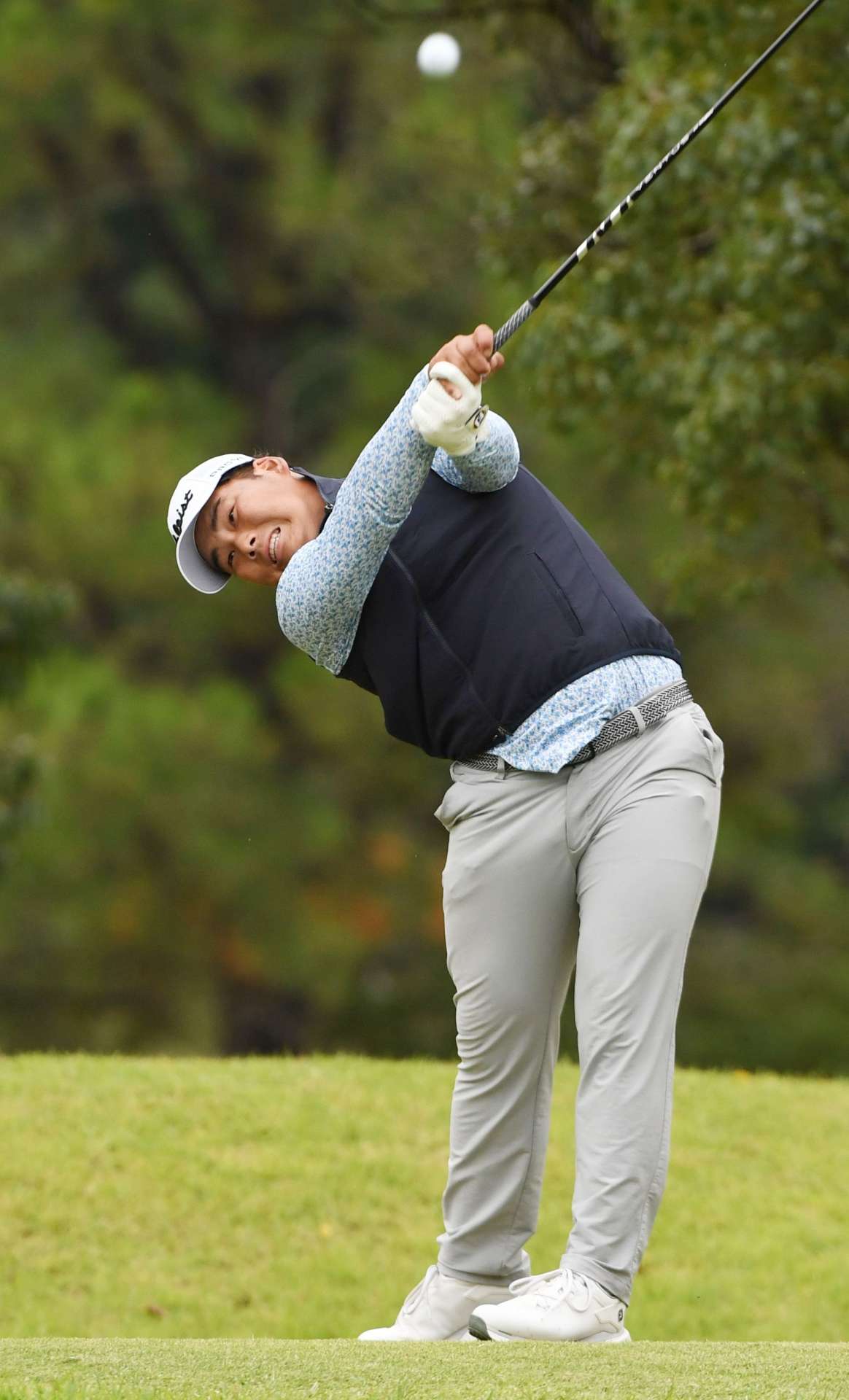 予選１位で決勝進出を決めた外岩戸晟士（大隅）＝溝辺ＣＣ