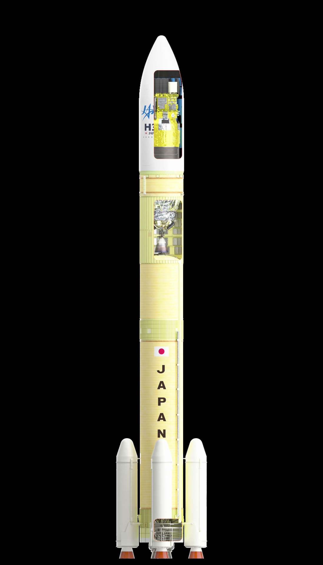 固体ブースター４基を使うＨ３ロケットのイメージ図（ＪＡＸＡ提供）