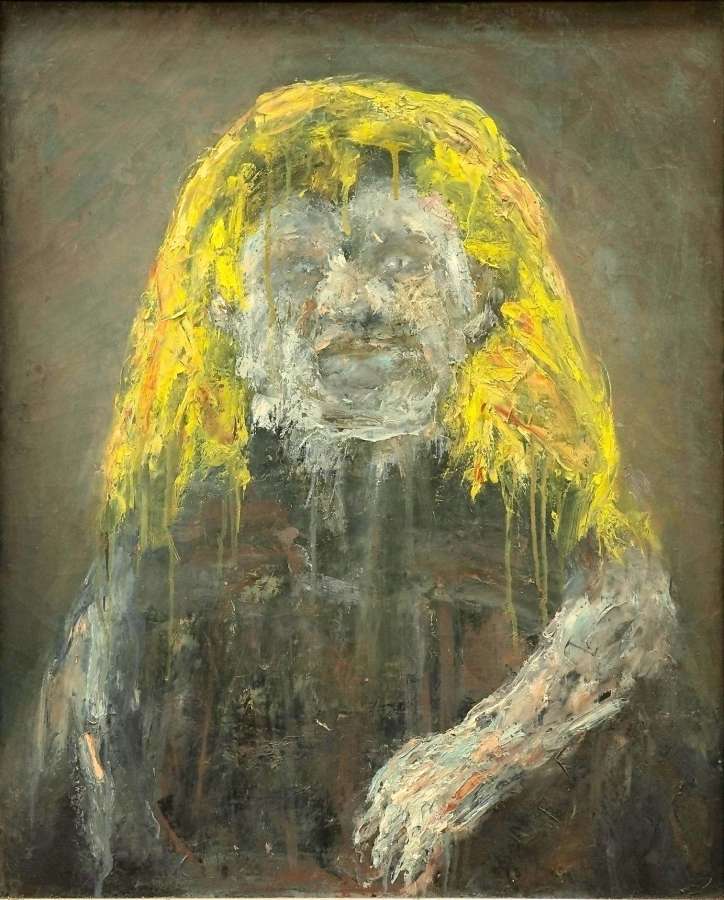 「人形の肖像」油彩・カンバス、６５．２×５３センチ