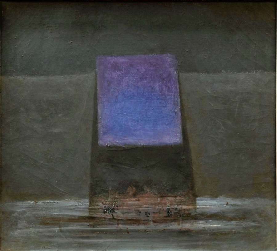 「隔離室」油彩・カンバス、４１．５×４５．５センチ