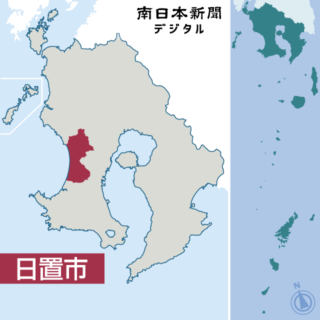 日置市の場所が分かる地図