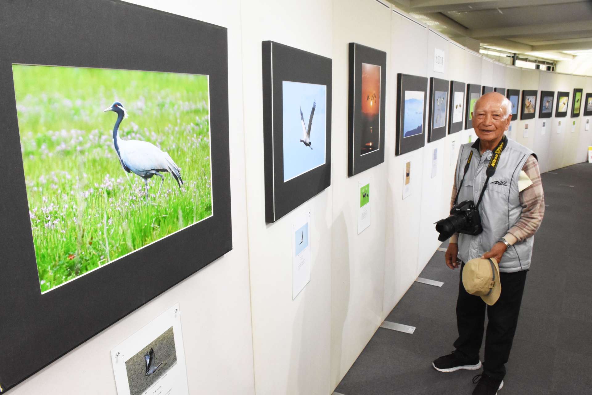 出水のツルと珍鳥を紹介する井手正弘さん＝出水市文化町
